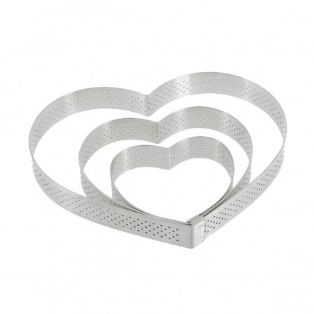 CERCLE À TARTE COEUR INOX PERFORÉ VALRHONA Ø 12CM