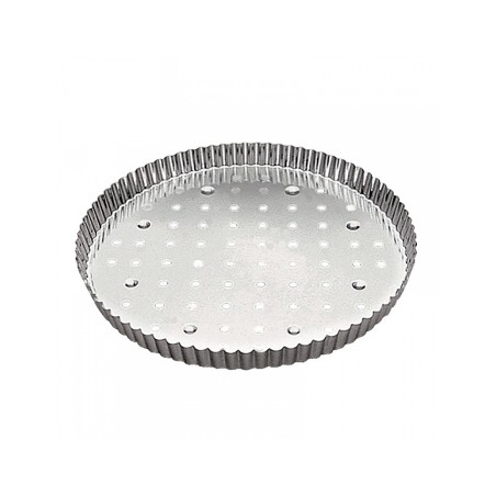 TOURTIERE PERFORÉ CANNELÉ FER BLANC 30CM