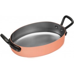 PLATS A SERVIR OVALE CUIVRE MASSIF E TAME ANSES FONTE D 20 CM
