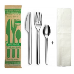 50 KITS COUVERTS 3 PIECES JETABLE