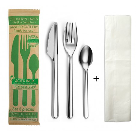 50 KITS COUVERTS 3 PIECES JETABLE