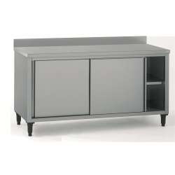 MEUBLE NEUTRE A PORTES COULISSANTES AVEC ROULETTES