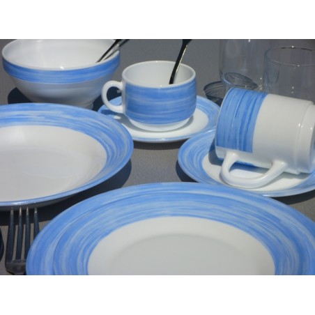 6 ASSIETTES CREUSES 22.5CM  BLEU