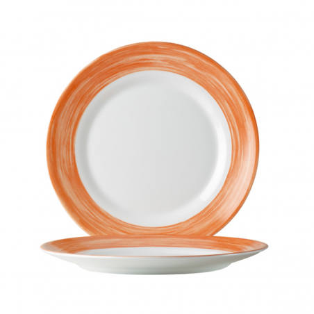 6 ASSIETTES PLATES 19.5CM ORANGE