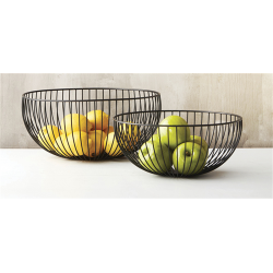 CORBEILLE A FRUITS NOIRE-17CM