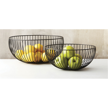 CORBEILLE A FRUITS NOIRE-17CM