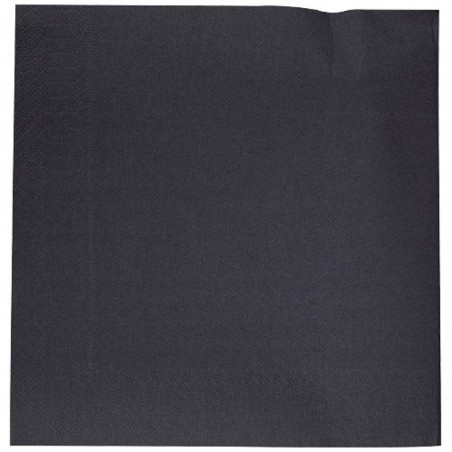 SERVIETTES  OUATE 2 PLIS 38 X 38 NOIRES