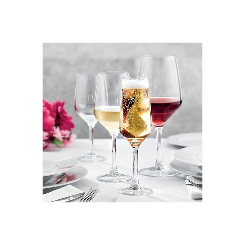 6 VERRES A PIED PLATINE 31CL