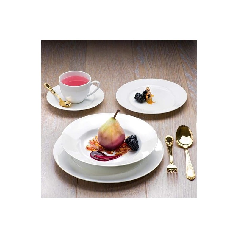 6 SMART ASSIETTES CREUSES BLANCHES DIAMETRE 23CM