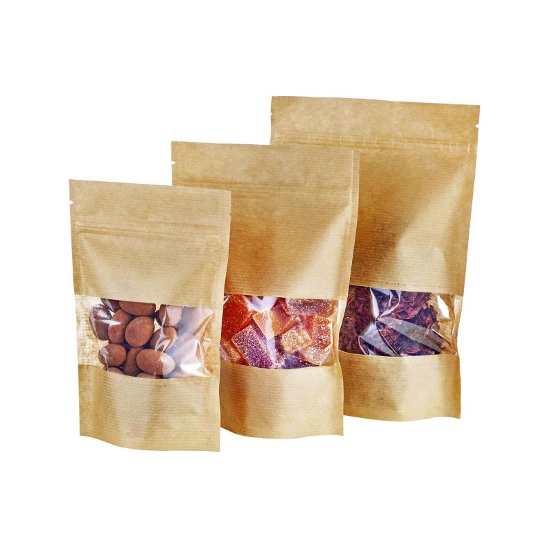 200 SACS STAND UP KRAFT 21 x 13 CM