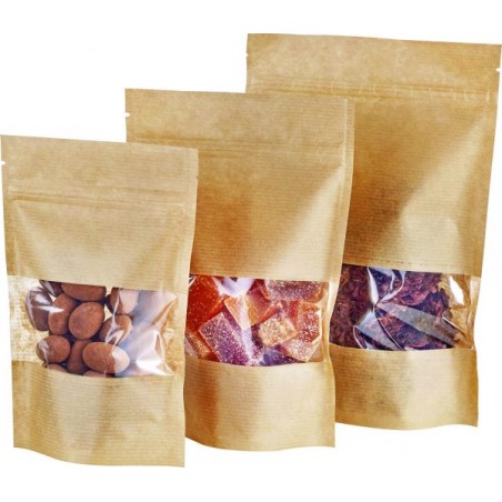 200 SACS STAND UP KRAFT 21 x 13 CM