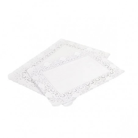 250 DENTELLES RECTANGULAIRES BLANCHE 46 x 36 CM