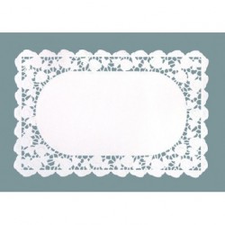 250 DENTELLES RECTANGULAIRES BLANCHE 35 x 25 CM