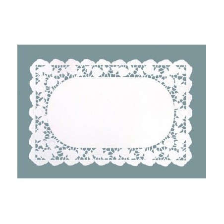 250 DENTELLES RECTANGULAIRES BLANCHE 35 x 25 CM