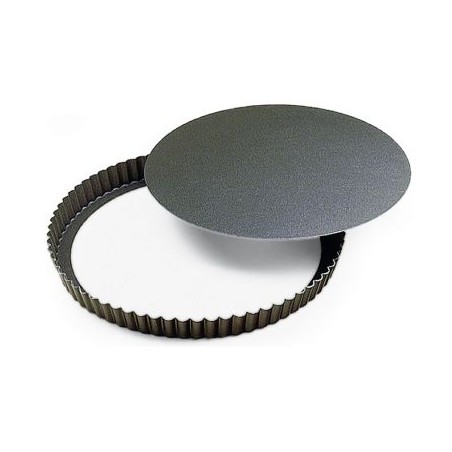 TOURTIERE RONDE CANNELEE - ANTI ADHERENTE - FOND MOBILE - D32