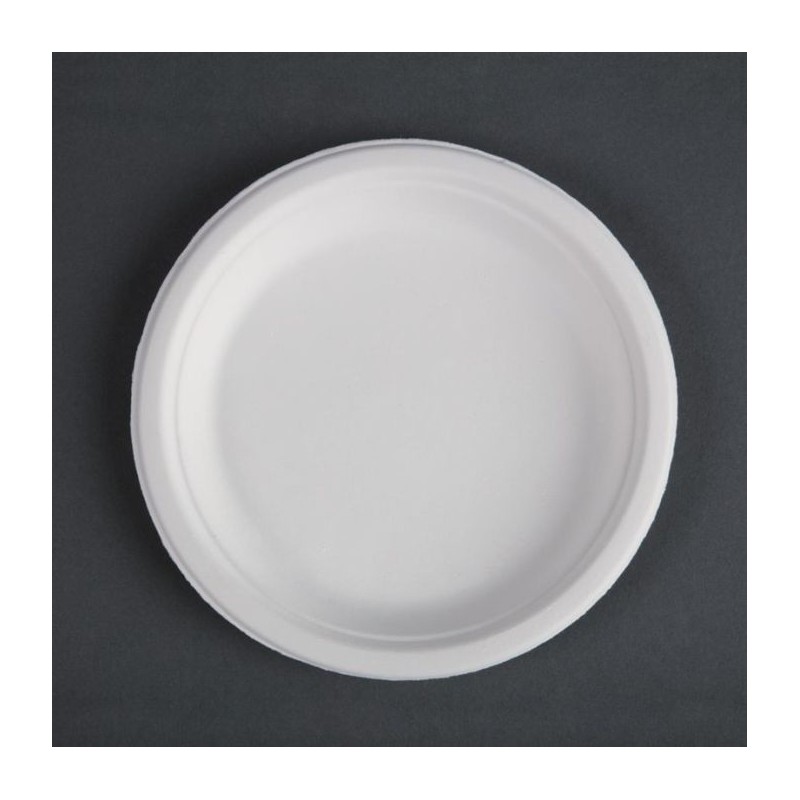 500 ASSIETTES EN FIBRE DE CANNE 18CM