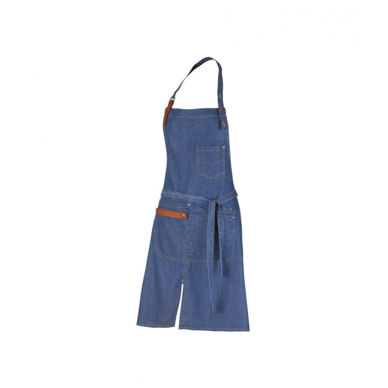 TABLIER MIXTE HAROLD DENIM DELAVE CUIR COGNAC TU