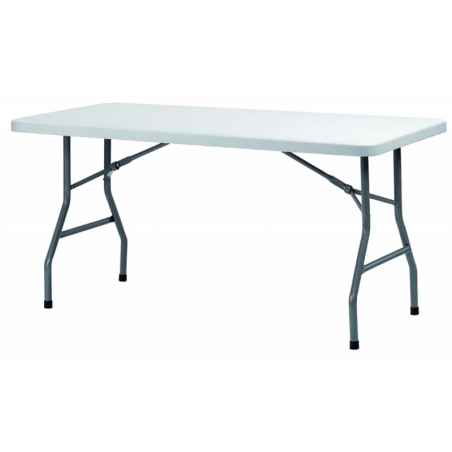 TABLE RECTANGULAIRE BLANCHE CONGRES  PIEDS PLIANTS