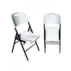 4 CHAISES PLIANTES GRANITE 88X42X39 BLANCHES