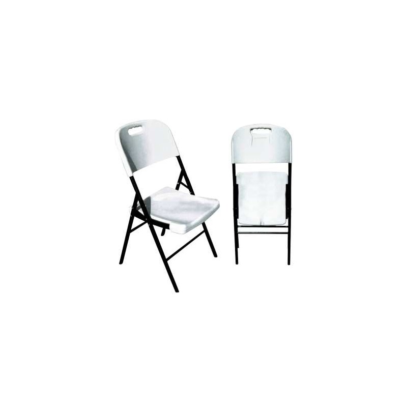 4 CHAISES PLIANTES GRANITE 88X42X39 BLANCHES