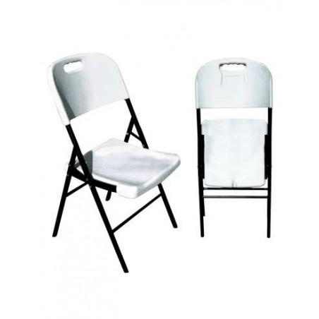 4 CHAISES PLIANTES GRANITE 88X42X39 BLANCHES