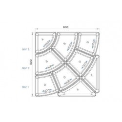 KIT PETALE - 1 ESCALIER +9 PLATS PROFONDEUR 50MM