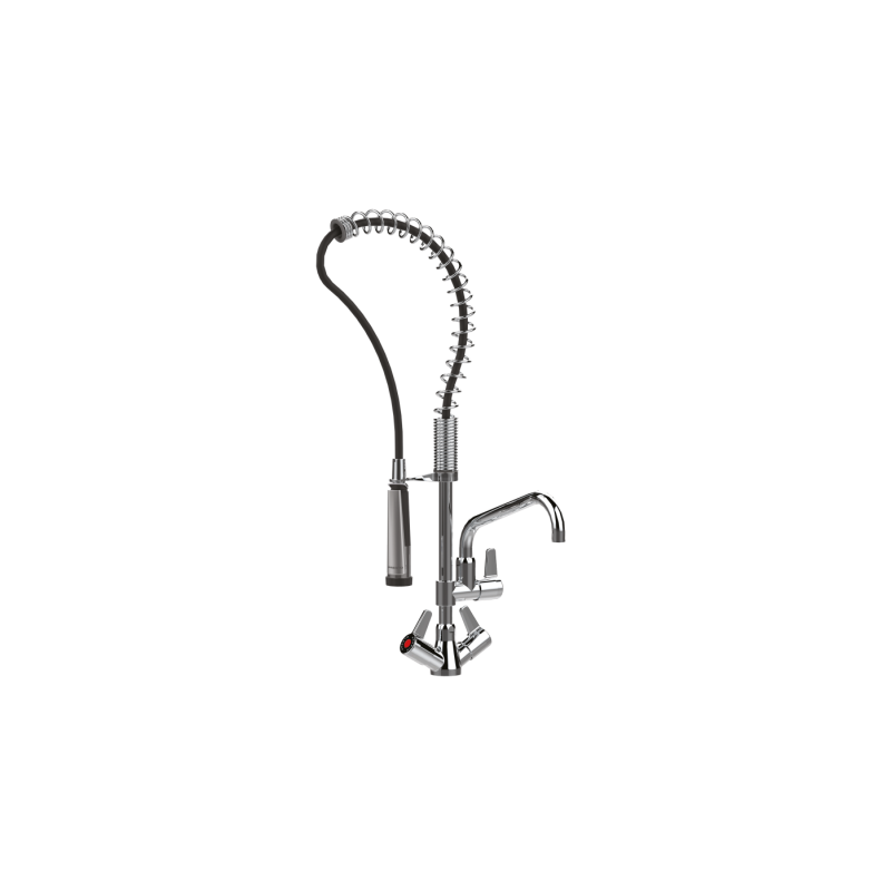 MINI COLONNE-MELANGEUR SUR PLAGE AVEC DOUCHETTE ET BEC LG 250MM