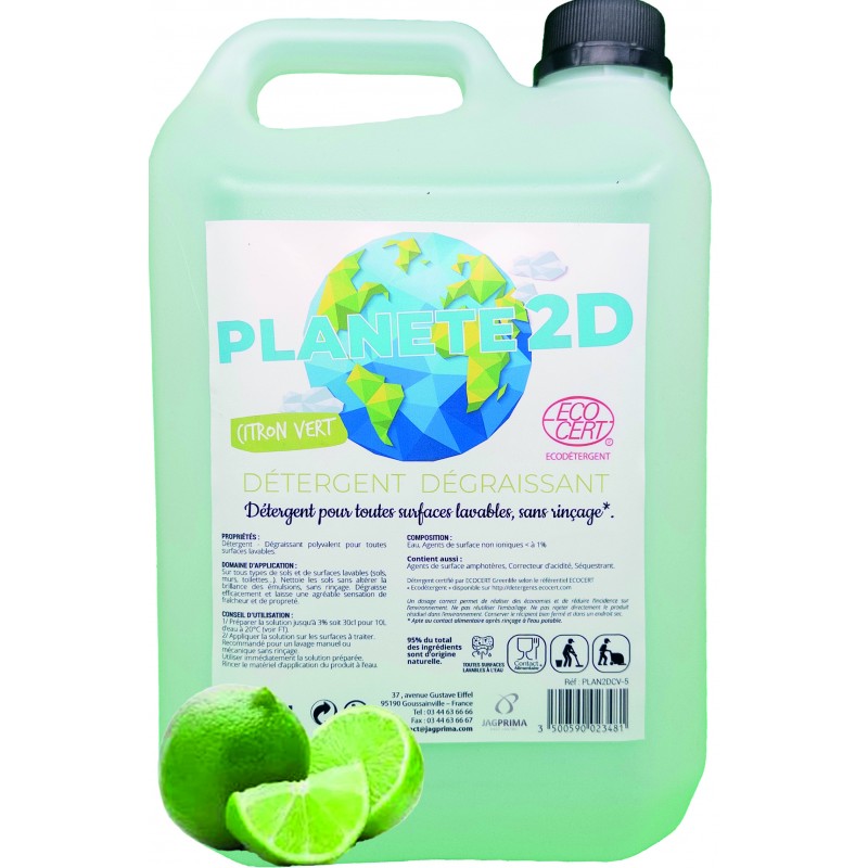 BIDON DE 5L  PLANETE 2D  CITRON ECOCERT