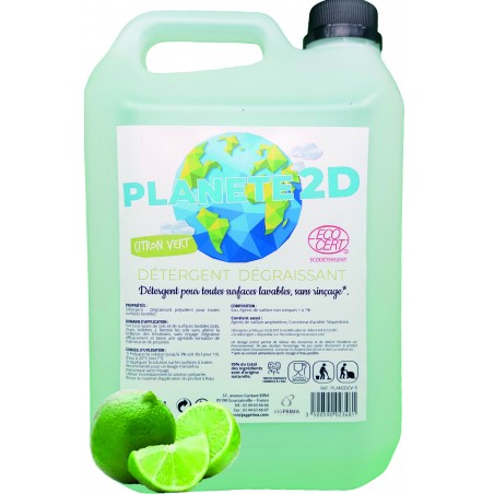 BIDON DE 5L  PLANETE 2D  CITRON ECOCERT
