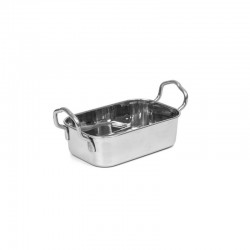 Plat de présentation à rôtir - inox rectangulaire - 14,5x9,5x7,5 cm