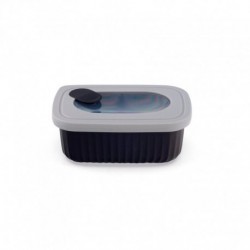 BOITE RECTANGULAIRE NOIRE 85 CL 18.2X12.7 CM POLYPROPYLENE AVEC COUVERCLE