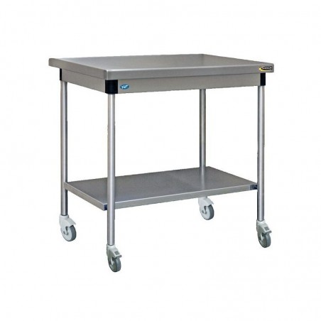 TABLE INOX SUR ROULETTES 1600X700X900MM