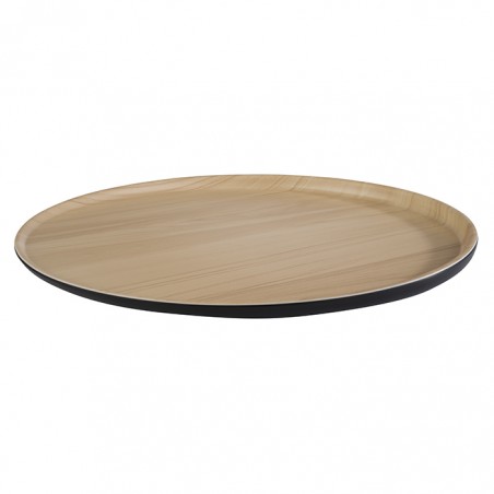 PLAT EN MELAMINE FRIDA BI COULEUR 31.5 CM MARRON/NOIR