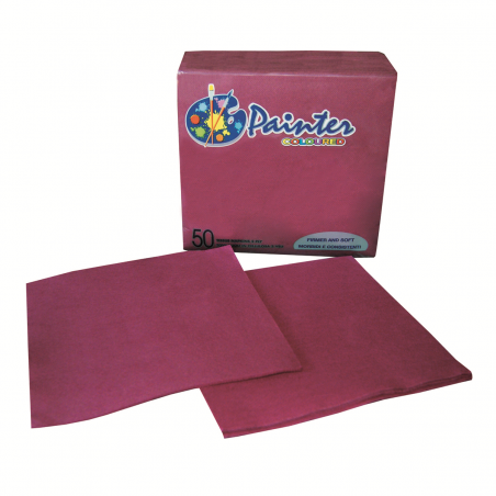 1200 SERVIETTES OUATE POINT A POINT 38X38 AUBERGINE