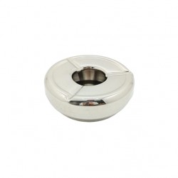 CENDRIER EN ACIER INOXYDABLE AVEC COUV ERCLE - DIAMETRE 12CM