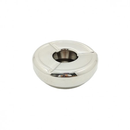 CENDRIER EN ACIER INOXYDABLE AVEC COUV ERCLE - DIAMETRE 12CM