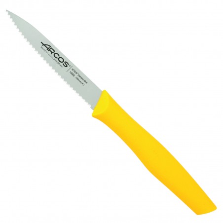 COUTEAU OFFICE LAME CRANTEE 100 MM  JAUNE