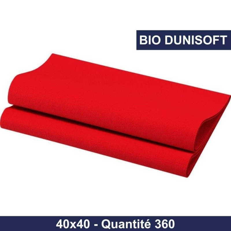SERVIETTES DUNISOFT 40X40CM ROUGEx360
