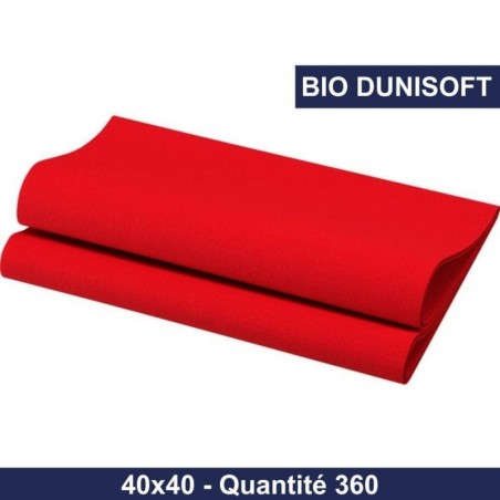 SERVIETTES DUNISOFT 40X40CM ROUGEx360