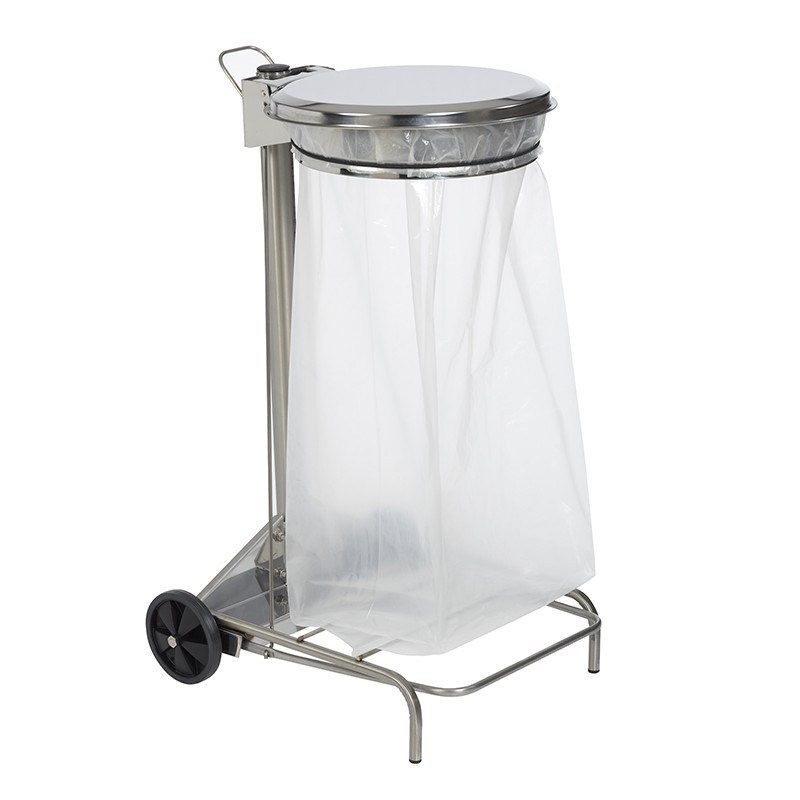 SUPPORT SAC MOBILE A PEDALE  110L INOX