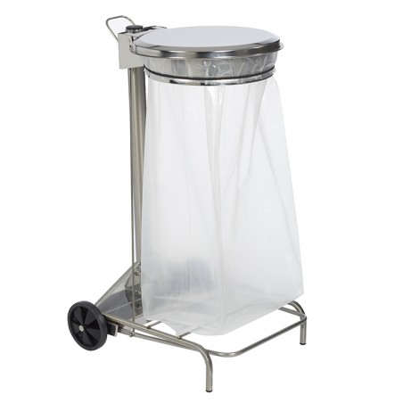 SUPPORT SAC MOBILE A PEDALE  110L INOX