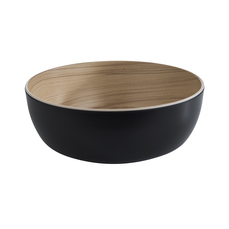 SALADIER EN MELAMINE FRIDA BI COULEUR 21.5 CM MARRON/NOIR 1.8 LIT