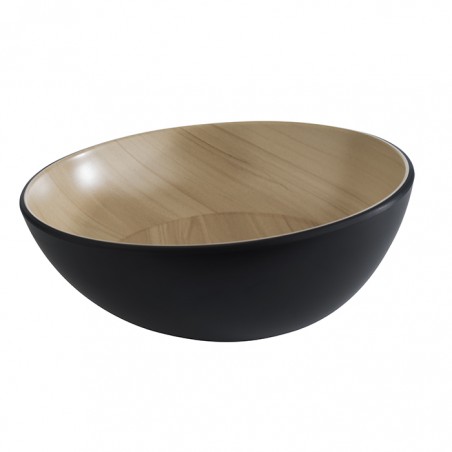 BOL EN MELAMINE FRIDA BI COULEUR 21.5 CM MARRON/NOIR 1 L
