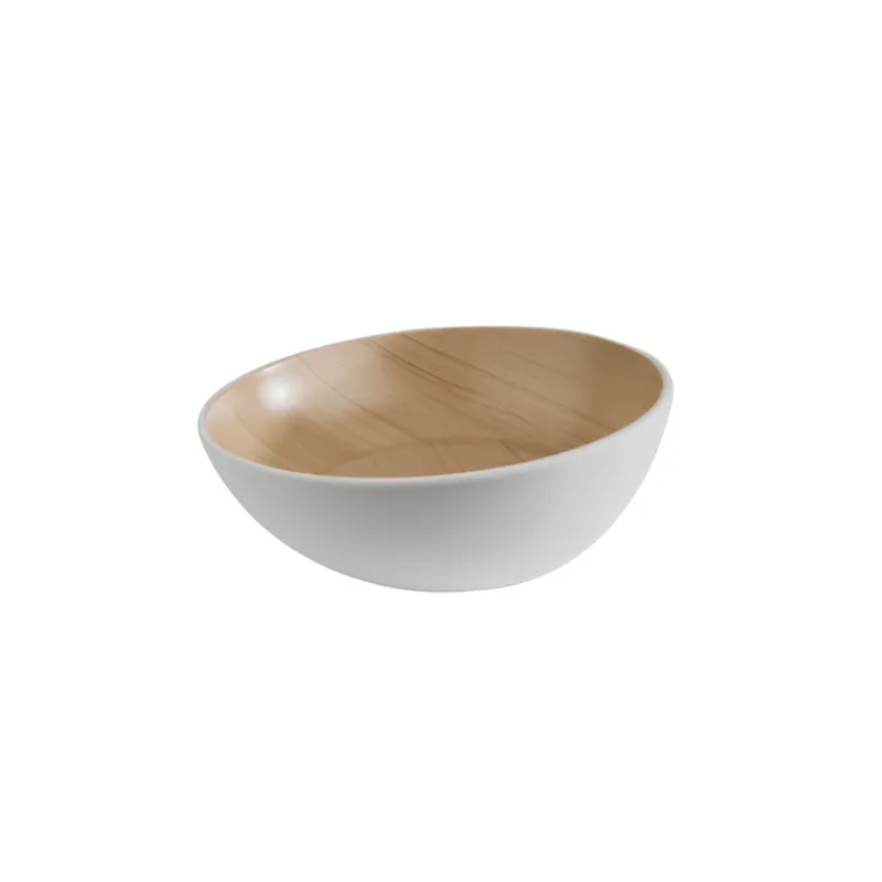 BOL EN MELAMINE FRIDA BI COULEUR 21.5 CM MARRON/BLANC 1 L