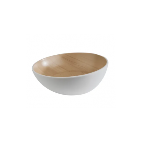 BOL EN MELAMINE FRIDA BI COULEUR 21.5 CM MARRON/BLANC 1 L