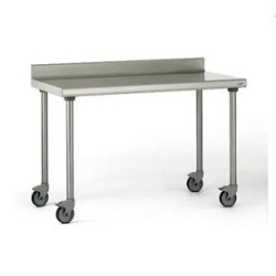 TABLE INOX CHR ADOSSEE AVEC ROULETTES 1000x700x900mm
