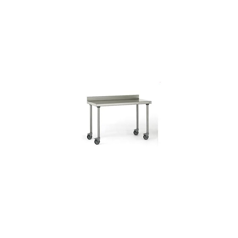 TABLE INOX CHR ADOSSEE AVEC ROULETTES 1000x700x900mm