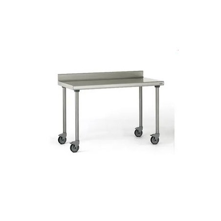 TABLE INOX CHR ADOSSEE AVEC ROULETTES 1000x700x900mm