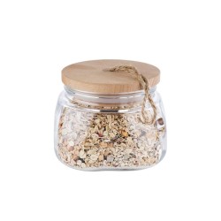 POT EN VERRE AVEC COUVERCLE HERMETIQUE DIAM 14CM HAUT 11 CM