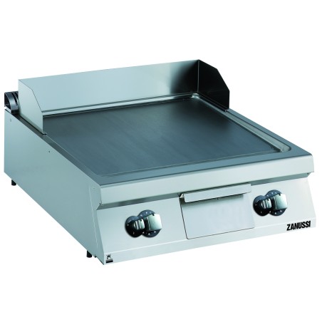 FRYTOP GAZ PLAQUE LISSE DROITE AU CHROME BROSSE 800 MM